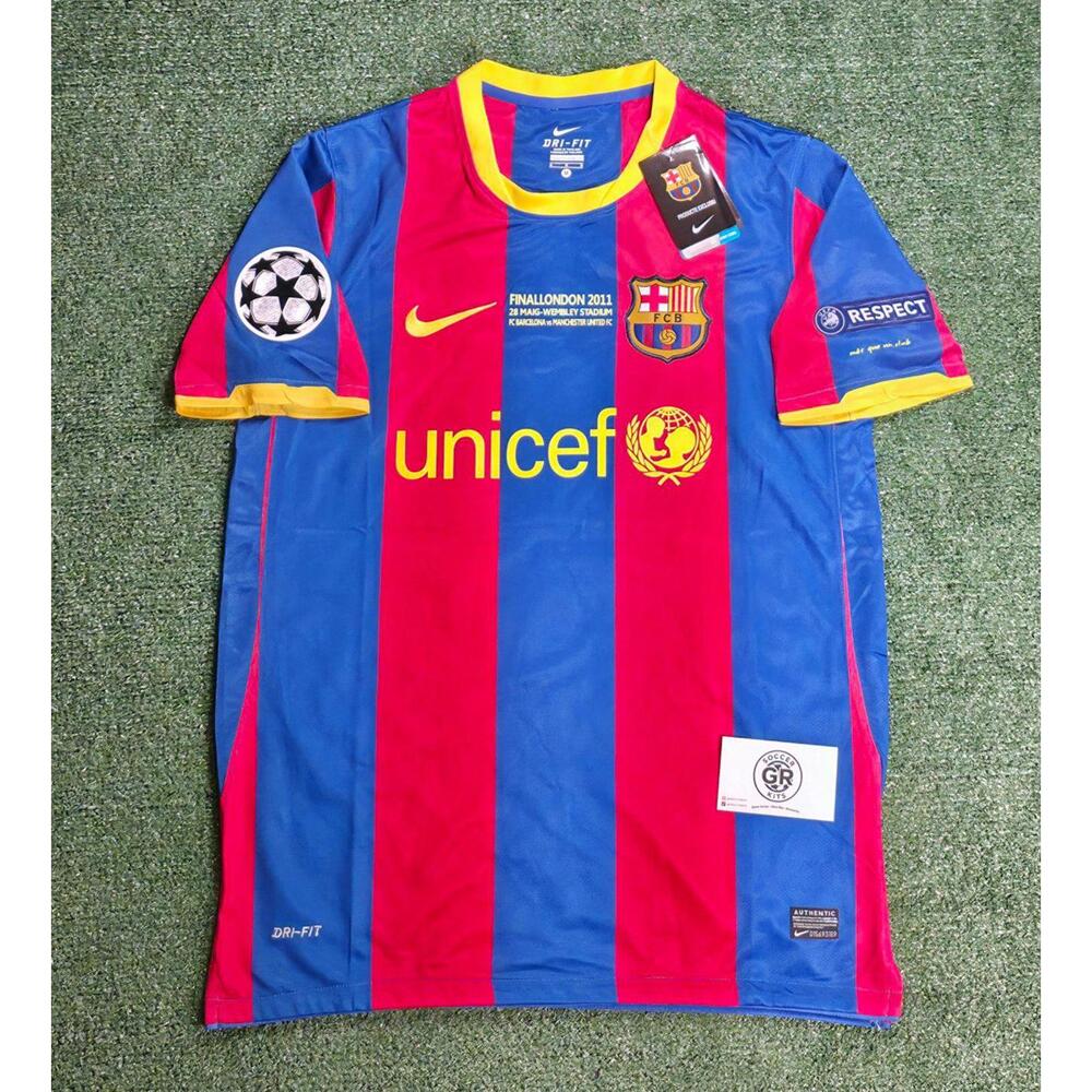 FC Barcelona Messi #10 2010/11 UCL Final Jersey – Retro Barca Kit Size XL